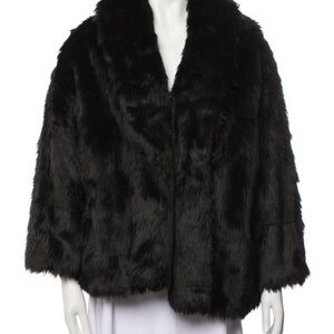 Alice + Olivia Black Faux Fur Jacket